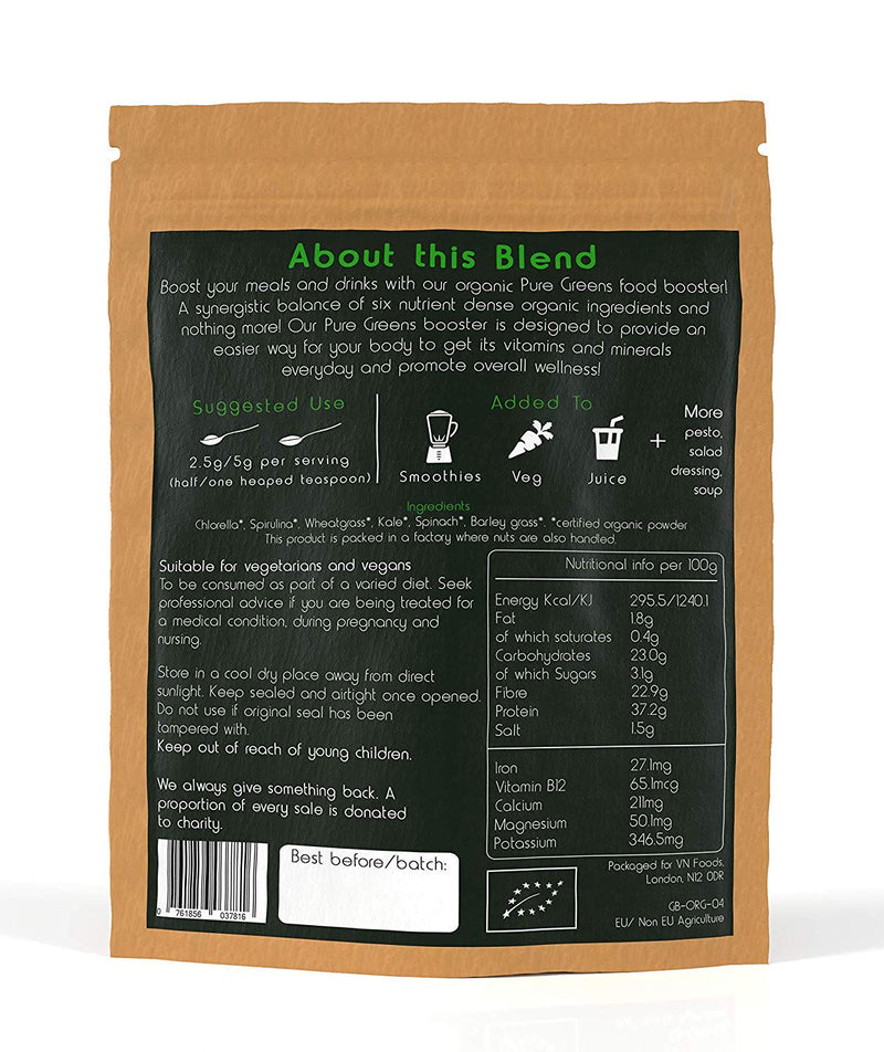 Vita Nutrients | Pure Greens | Premium Organic Superfood Powder Blend 150g | Vegan & Gluten Free | 6 Plant Based Supergreens, Rich in Vitamins, Minerals and Fibre | Made in The UK - NewNest Australia