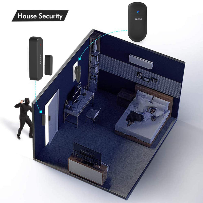 Door Chime – Door Entry Chime for Front Door – Wireless Door Sensor with 52 Chimes Flash Lights Adjustable Volume Levels – Door Ringer for Business/Office/Home Entry – Over 500ft Coverage Black - NewNest Australia