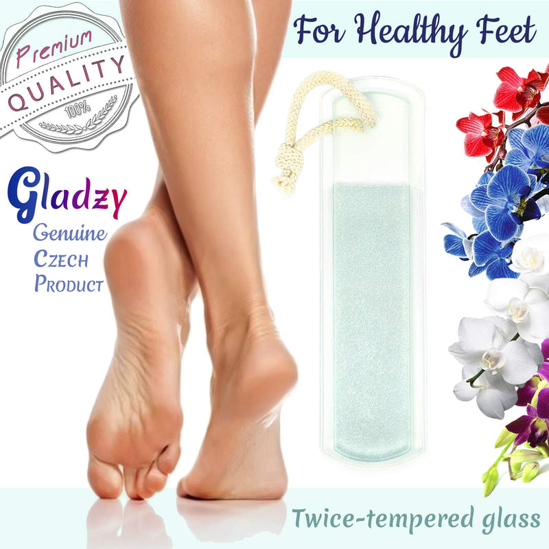 Glass Foot File - Gentle Callus Remover, Etched Double Sided Different Grit Surface, Pedicure & Spa Rough Skin Scrubber, Professional Toenail & Heels Care, Genuine Czech Quality by Gladzy Large - Yellow Orange - NewNest Australia