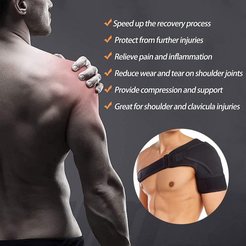 Flow fire Adjustable Shoulder Support Brace for Men and Women, Shoulder Strap Support for Shoulder Relief Pain, Rotator Cuff Support Fits Left and Right L-XL - NewNest Australia