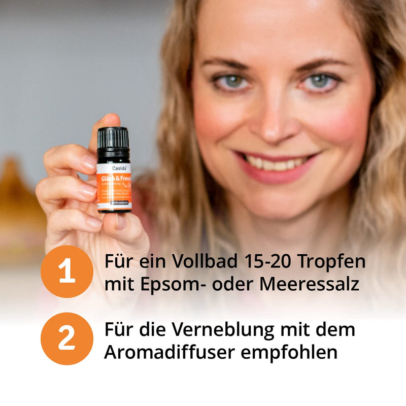 Casida Gl√ºck & Freude Fragrance Blend Essential Oils With Orange Oil, Lemon Oil, Grapefruit Oil, Lavender Oil, Ylang Ylang Oil - Enhances Mood - 5 Ml - From The Pharmacy - NewNest Australia