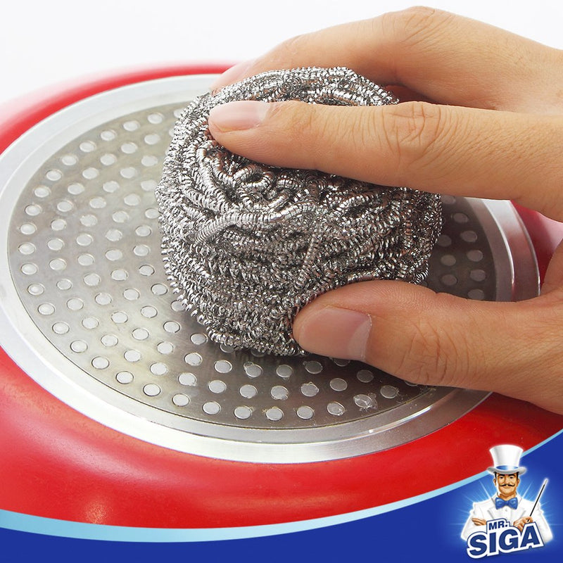 MR.SIGA Stainless Steel Scourer,Pack of 12,30g 12 Pack - Stainless Steel - NewNest Australia