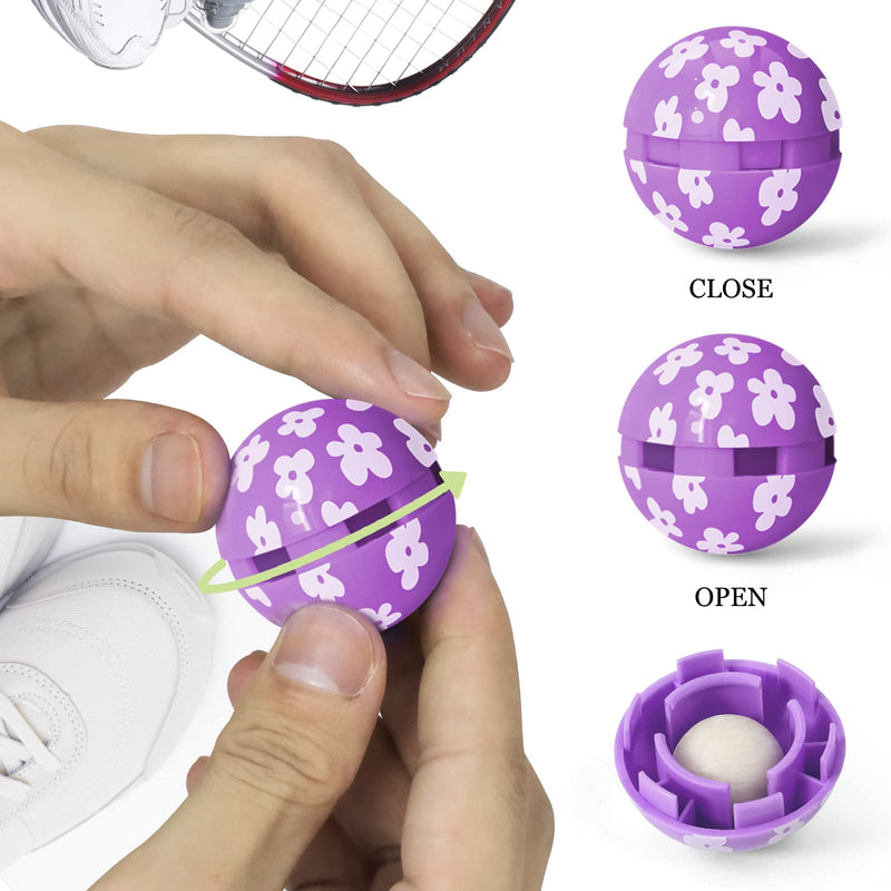 Deodorizing Balls for Sneakers, Shoe Deodorant, Gym Bags, Pack of 6 Deodorizing Balls Also for Home Lockers, Simple Twistlock - Lavender - NewNest Australia