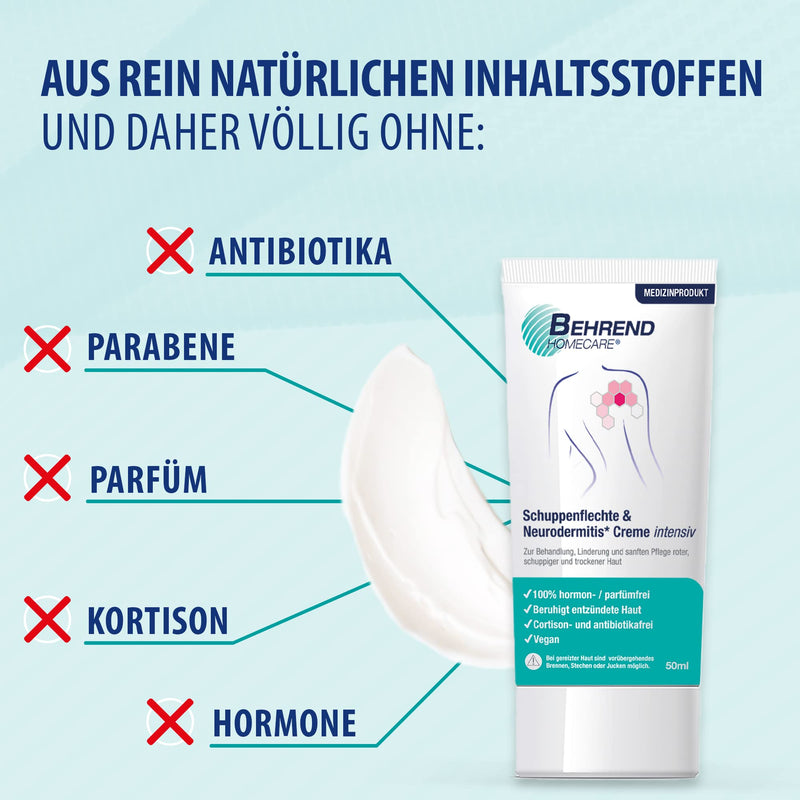 Behrend - Psoriasis & Neurodermatitis Cream For Redden, Dry & Flaky Skin - Psoriasis & Eczema Ointment Reduces Itching & Soothes Inflamed Skin - Medical Device Without Cortisone - NewNest Australia