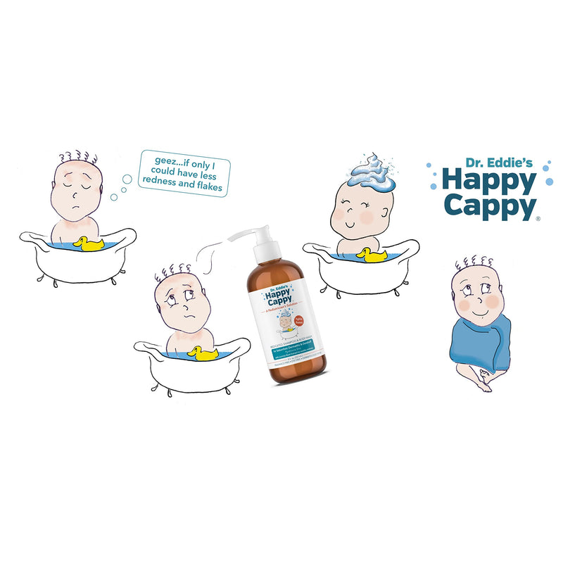 Dr. Eddie’s Happy Cappy Medicated Shampoo for Children, Treats Dandruff and Seborrheic Dermatitis, No Fragrance, Stops Flakes and Redness on Sensitive Scalps and Skin, Cradle Cap Brush Not Needed, 8 oz - NewNest Australia