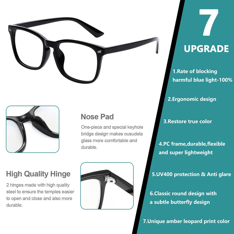 Blue Light Blocking Glasses - Women/Men 3Pack Computer Reading Gaming Anti Eyestrain Blue Light Glasses Non Prescription 1-black+douhua+clear - NewNest Australia