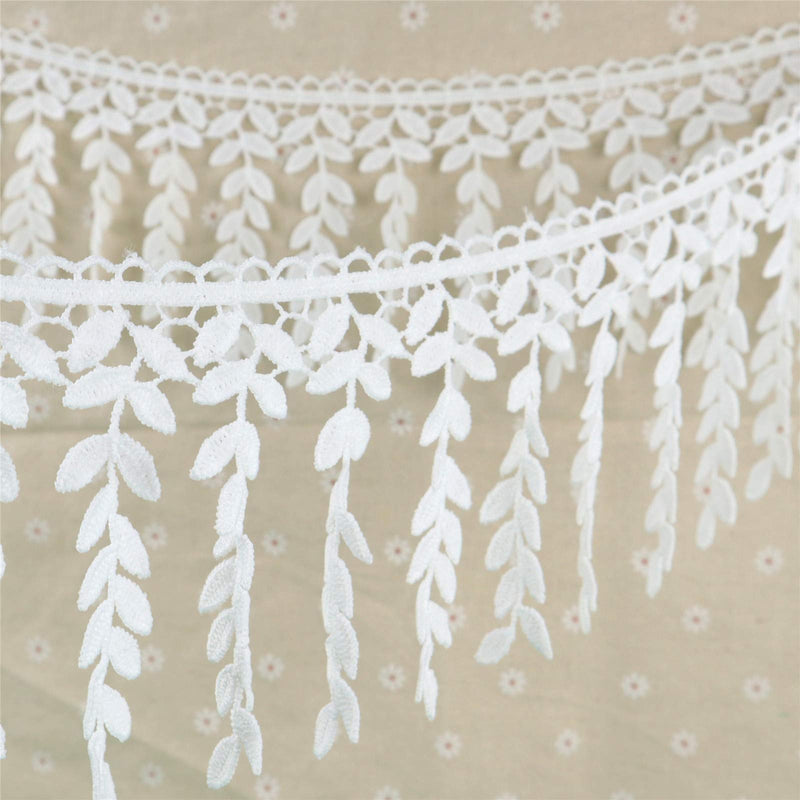 White Lace Trim with Tassel, Sewing Fringe Tassel Trim, Crafts Decorative Trim, 5 Yards (White, Leaf Fringe) White, Leaf Fringe - NewNest Australia