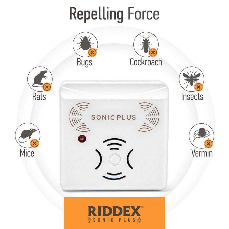 RIDDEX SonicPlus Pest Repeller for Rodents and Insects, 6-Pack Indoor Repellent with Side Outlet, Get Rid of Roaches & Rodents Chemical Free - NewNest Australia