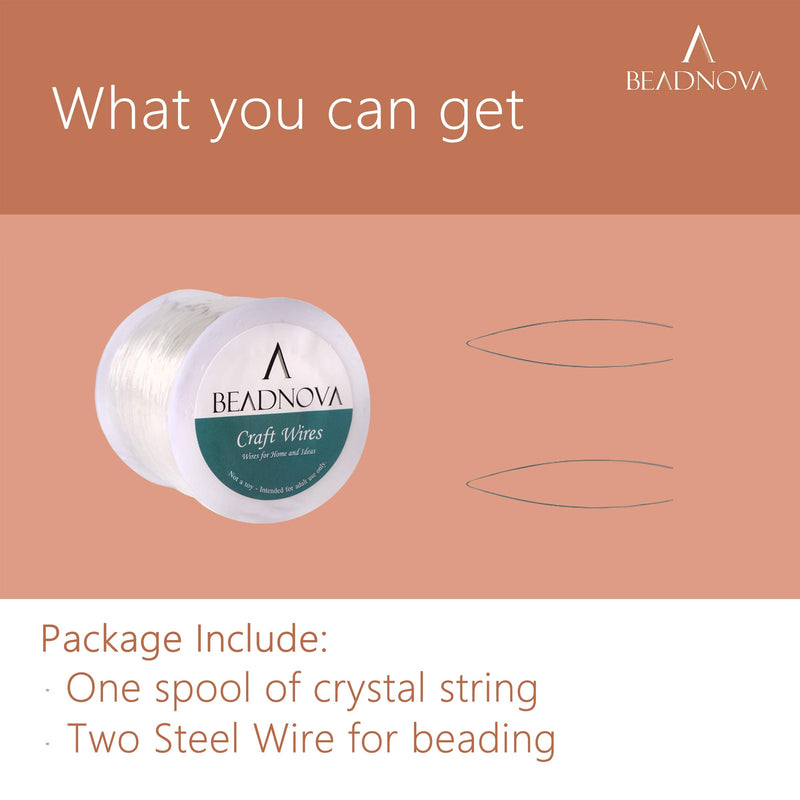 BEADNOVA 0.6mm Bracelet String Clear Craft Wire Stretch String Cord for Jewelry Making Beading Thread Elastic String Cord (100m) - NewNest Australia