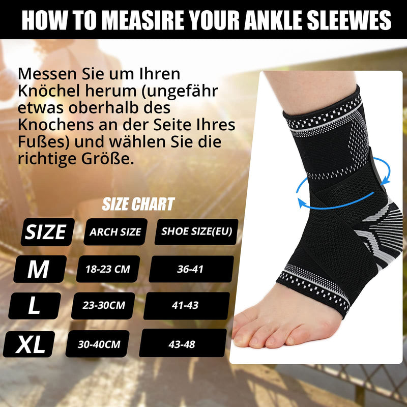 Milaiun Ankle Brace, 1 Pair Ankle Brace With Velcro Fastening For Men And Women, Foot Brace Ankle Support For Sports Protection, Arthritis, Plantar Fasciitis (M, Black) - NewNest Australia