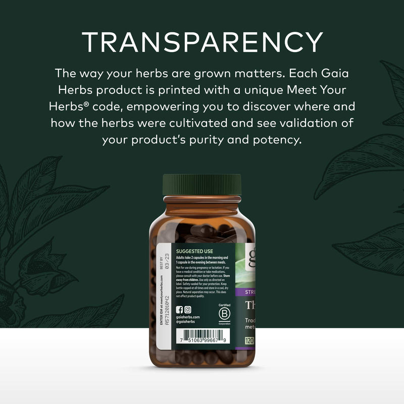 Gaia Herbs, Thyroid Support, Ashwaganda, Bladderwrack, Coleus, Kelp, Schisandra, Vegan Liquid Phyto Capsules, 120 Count - NewNest Australia