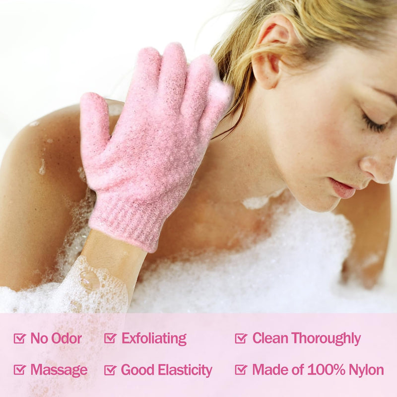 SYEYCW 6 pairs of exfoliating gloves body, exfoliating gloves made of bamboo, double-sided exfoliating bath gloves, shower gloves for shower, spa, massage, dead skin remover, peeling mitts, bath accessories - NewNest Australia
