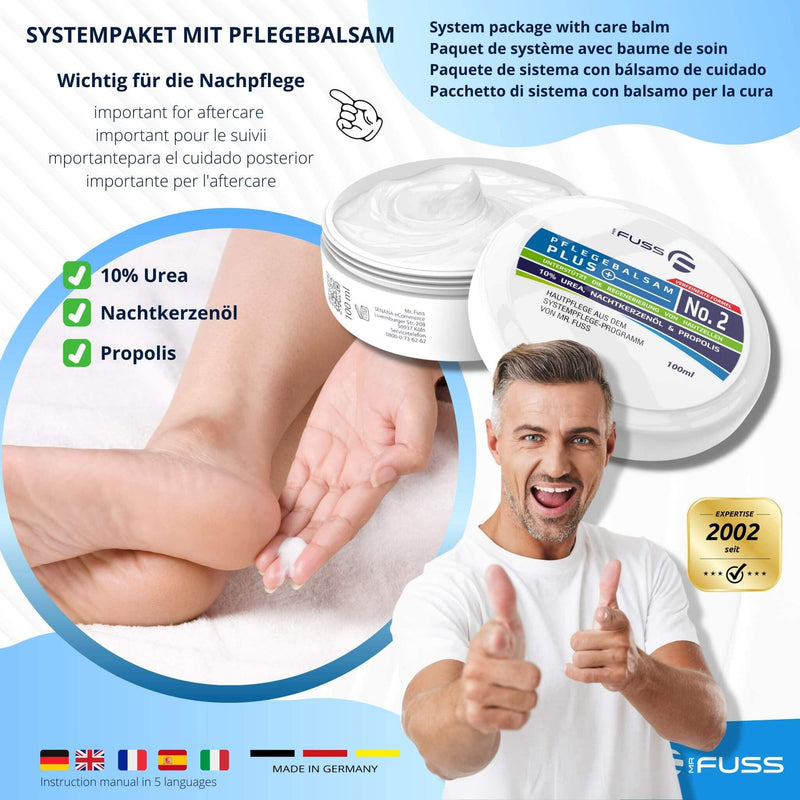 Mr. Fuss® No. 1 - Advanced Pack Multi - Small, Cuticle Callus Remover Economy Pack 4 Pieces Active Solution Quick & Strong Softening - 200 ml, Balm No. 2-100 ml, cotton wool, multitool - NewNest Australia