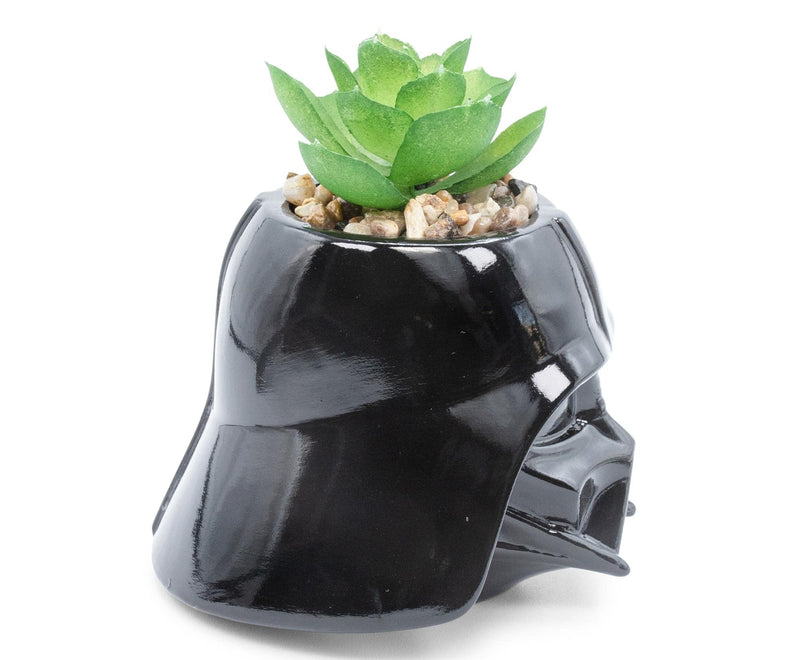 Star Wars Darth Vader Helmet 3-Inch Ceramic Mini Planter with Artificial Succulent | Small Flower Pot, Faux Indoor Plants For Desk Shelf, Home Decor Trinket Tray | Movie Gifts and Collectibles - NewNest Australia