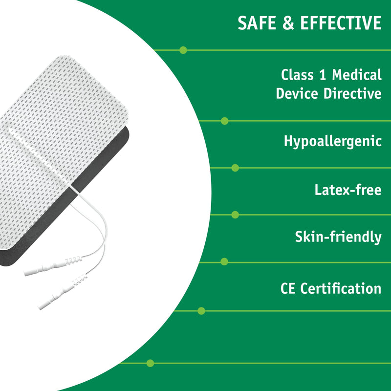 Med-Fit TENS Self-Adhesive Pads - 16 Pads (4 Packs) - Long-lasting 5cm x 10cm TENS pads - For Pain Relief & Pain Management - Ideal for Back, Muscle & Joint Pain - Compatible with Most TENS Machines - NewNest Australia