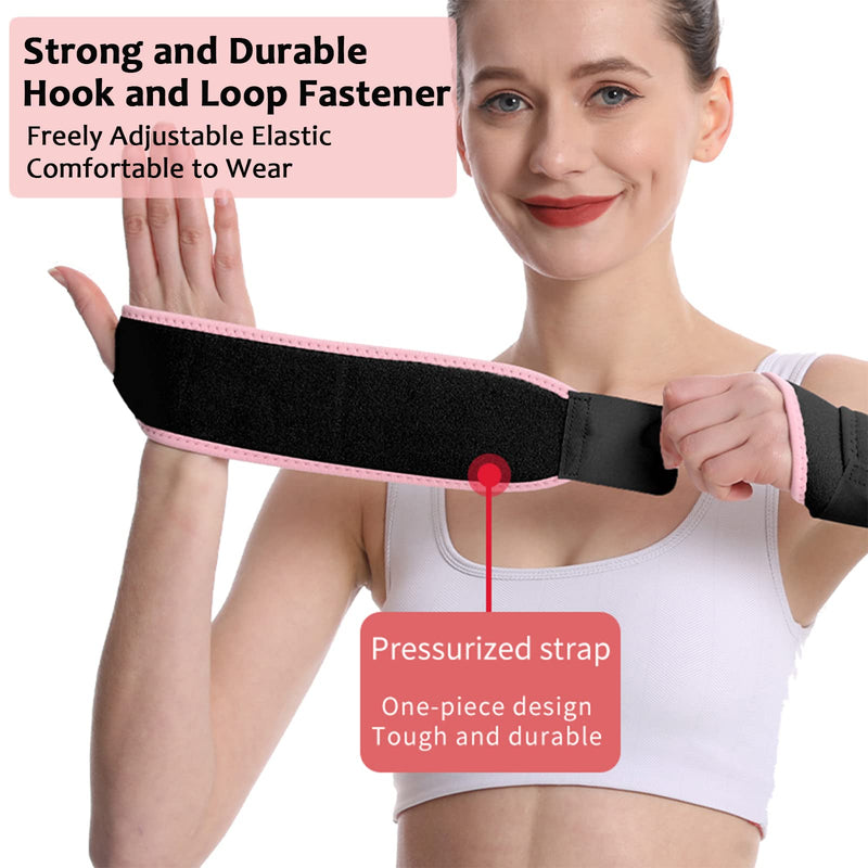 Wrist Support Brace 2 Pack Adjustable Wrist Strap Carpal Tunnel Wrist Support for Sports Protecting Arthritis Tendinitis Pain Relief, One Size Fits Left or Right Hand (Pink) Pink - NewNest Australia