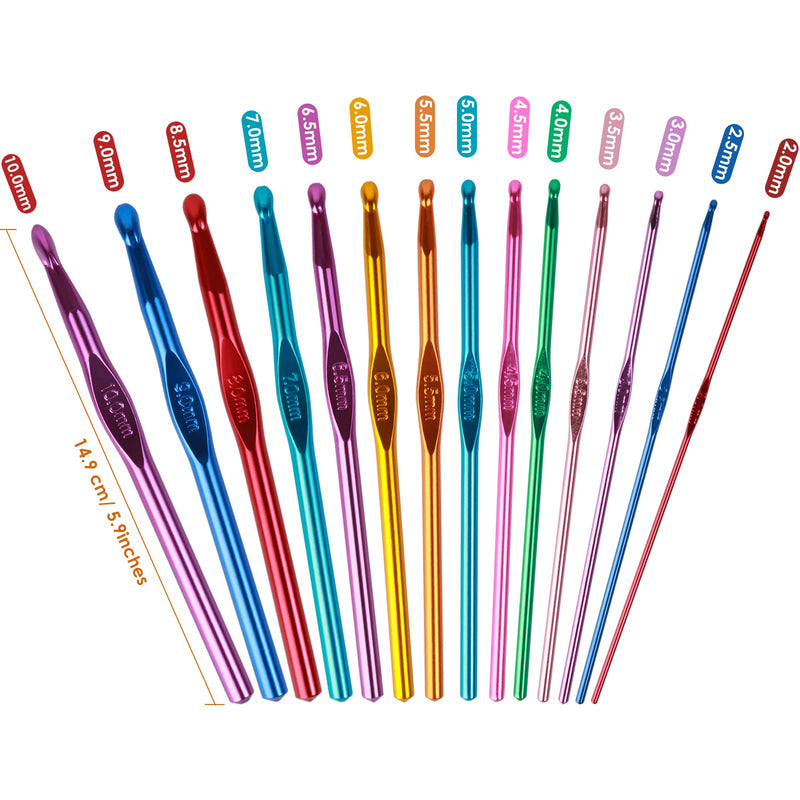 Crochet Hooks Set, Aluminum Handle Knitting Needles for Arthritic Hands, Crochet Needles for Yarn Craft, Nice Gift for Women - NewNest Australia