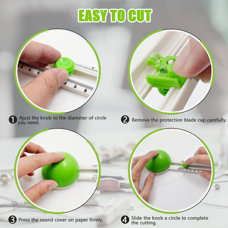 Circle Cutter Round Cutting Knife Model Patchwork Compass Circular Paper Scrapbooking Cards Cutters ( Green ) - NewNest Australia