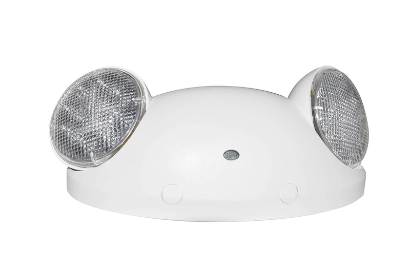 LIT-PaTH LED Emergency Exit Lighting Fixtures with 2 LED Bug Eye Heads and Back Up Batteries- US Standard Emergency Light, UL 924 and CEC Qualified, 120-277 Voltage (White, 1-Pack) White - NewNest Australia