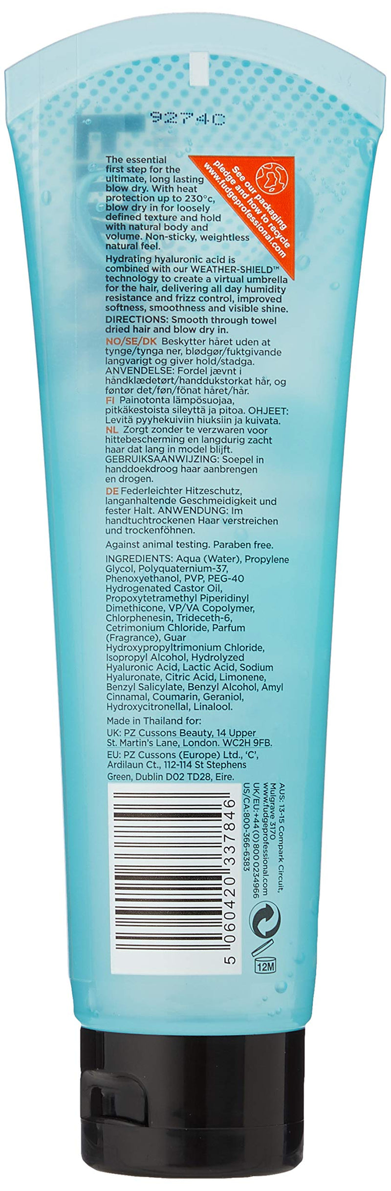 Fudge Professional Blow Dry Hair Styling Serum, Aqua Blow Dry Primer, Infused with Hyaluronic Acid, Heat Protection Up To 230 Degrees, Adds Natural Body and Volume, Hair Styling For Women, 150 ml - NewNest Australia