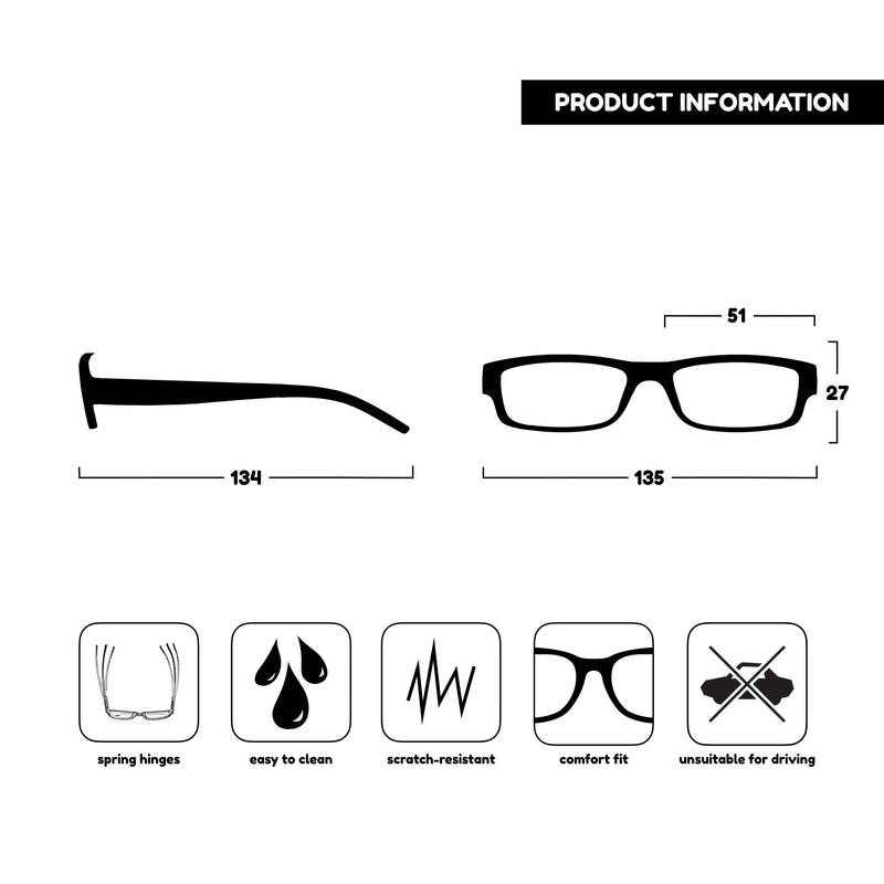 The Reading Glasses CompanyThe Reading Glasses Company Black Lightweight Comfortable Reader Value Pack of 4 Designer Style Men Women UVR4PK032 +1.50 - NewNest Australia