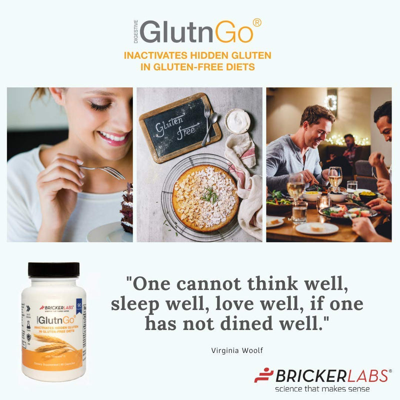 Bricker Labs Glutngo with Tolerase G 100mg, 90ct | Clinically Proven to Help Digest Gluten | Fast, Effective & Safe digestive supplement - NewNest Australia