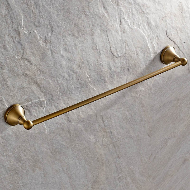 Leyden Antique Brass Towel Bar, 24 Inch Towel Holder Rod Brass Towel Rack Bathroom Accessories Wall Mounted Single Towel Bar - NewNest Australia