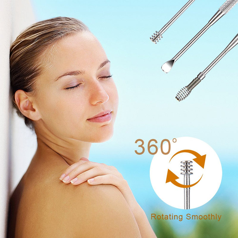 7 Pcs Ear Pick Earwax Removal Kit, BetyBedy Ear Cleansing Tool Set, Ear Curette Ear Wax Remover Tool with Cleaning Brush and Storage Box, Sliver - NewNest Australia