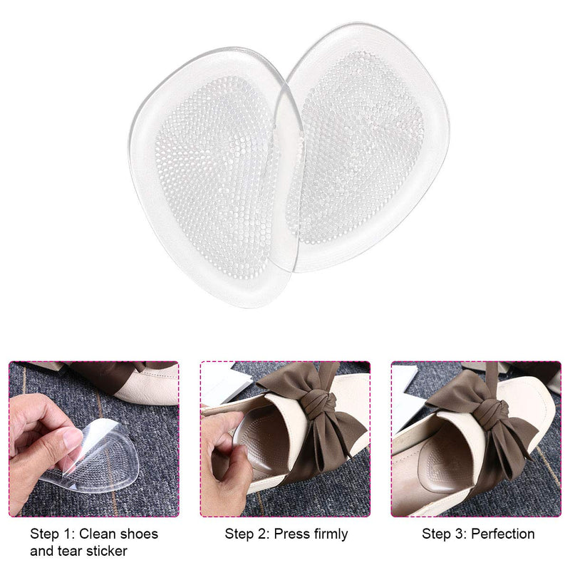 URAQT High Heels Pads, 3 Pairs Metatarsal Pads for Women, Reusable Ball of Foot Cushion, Forefoot Gel Insoles Prevent Blisters and Calluses 3 Pair-transparent - NewNest Australia