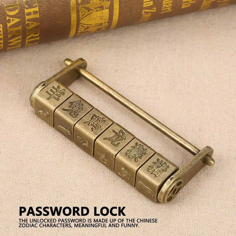 Retro Zinc Vintage Antique Chinese Old Jewelry Code Password Lock Padlock Lock Jewelry Box Padlock Hardware - NewNest Australia