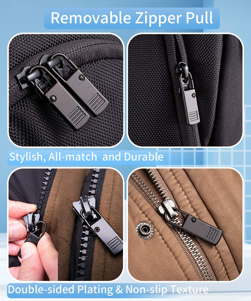 Zipper Pull, Universal Zipper Pull Replacement Kit, Removable Zipper Pulls Tab Replacement (20 Pcs), Black Zipper Pulls for Jackets, Luggage, Backpacks, Purses, Boots, Pants, Tents, (3 Styles 4 Sizes) Black Zipper Pull Kit - NewNest Australia