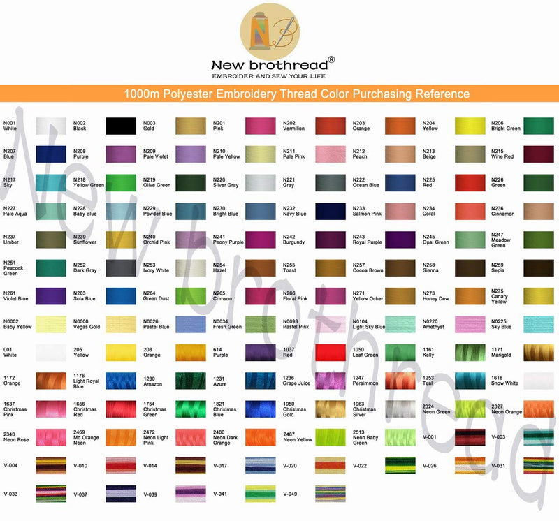 New brothread - 15 Options - 8 Snap Spools of 1000m Each Polyester Embroidery Machine Thread with Clear Plastic Storage Box for Embroidery & Quilting - Basic Color - NewNest Australia