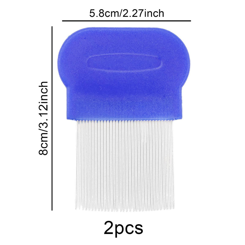 Pack Of 2 Lice Comb, Metal Teeth Lice Comb, Double-Sided Teeth For Grooming And Removing Dandruff Or Lice, Stainless Steel Teeth Comb And Double-Sided Tooth Comb, For Removing Lice - NewNest Australia