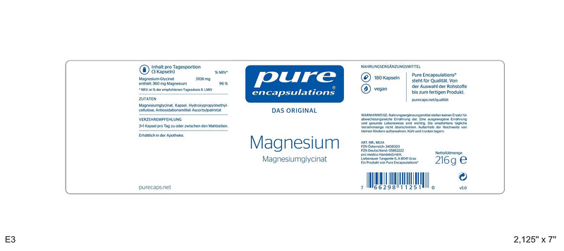 Pure Encapsulations - Magnesium Glycinate - Bound To The Amino Acid Glycine, Magnesium Is Well Absorbed And Tolerated - 180 Vegan Capsules 180 Pieces (Pack Of 1) - NewNest Australia