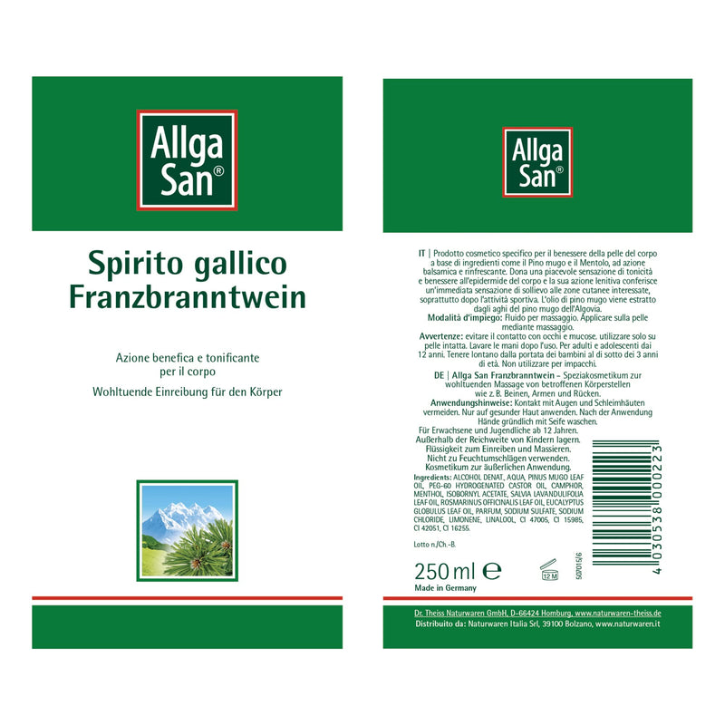 Allgäu mountain pine Theiss Naturwaren GmbH ALLGÄUER LATSCHENK. Rubbing alcohol extra strong, 250 milliliters - NewNest Australia