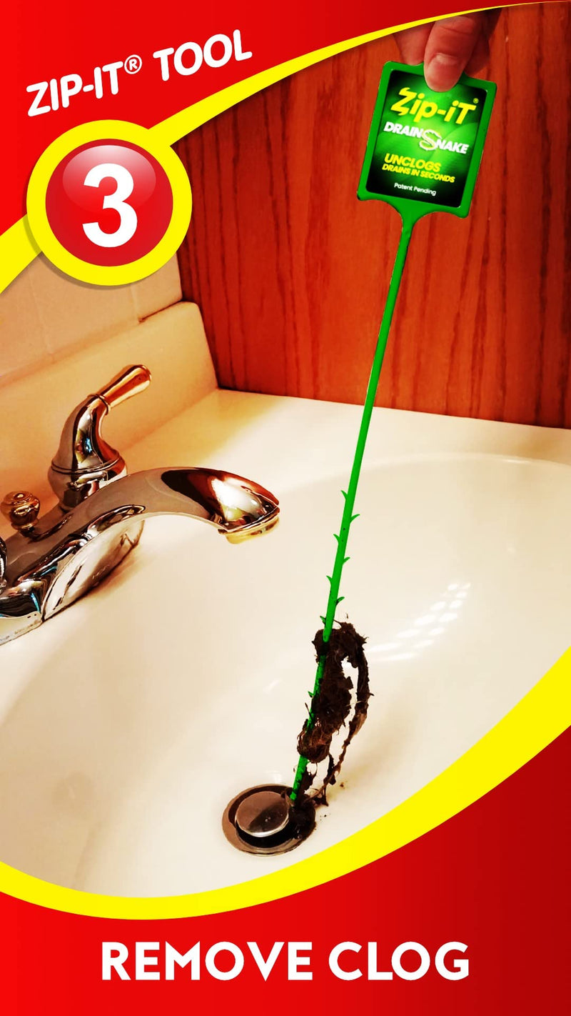 3PK Zip-It® Drain Cleaner From Original Inventor MADE IN USA - NewNest Australia