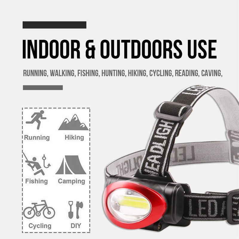 Lichamp Camping Headlamp Flashlight 8 Pack, Outdoor Super Bright COB Head Lamp Gear for Running, Reading, Hiking, Walking, Climbing, Fishing, Hunting, Jogging, Headlight Multipack for Adults, Kids - NewNest Australia
