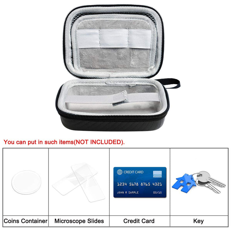 Hard Case for Carson MicroBrite Plus Pocket Microscope (MM-300 or MM-300MU) and MicroFlip (MP-250 or MP-250MU) Travel Storage Carrying Include Carabiner and Strap by Jiusion For MM-300 and MP-250 - NewNest Australia
