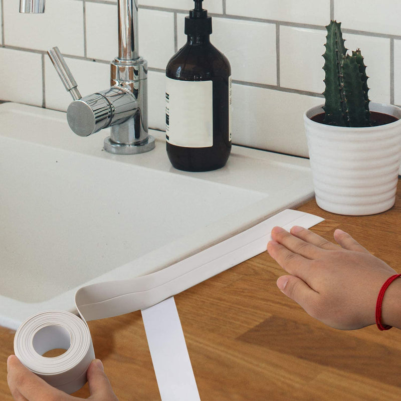 Bath & Kitchen Caulk Tape Sealant Strip,PVC Self Adhesive Tub and Wall Sealing Tape Caulk Sealer,Caulk Strip,sealant Tape,Shower Tile Sealer Adhesive sealant （2Pcs） - NewNest Australia