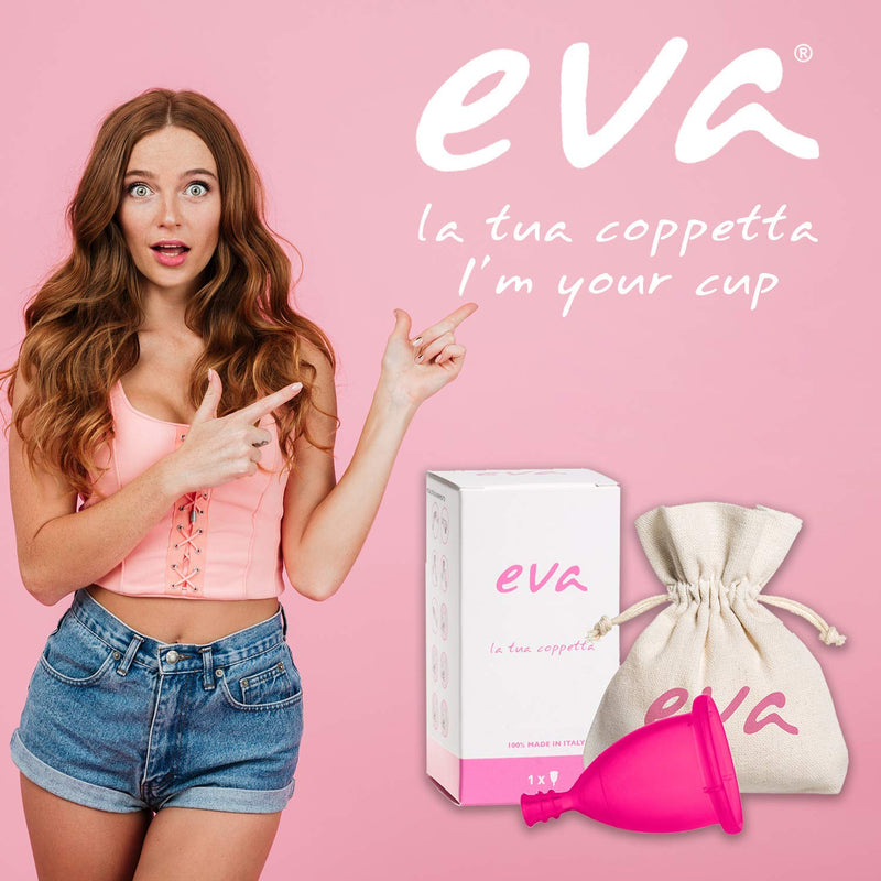 Menstrual Cup Kit Eva Cup Dulàc - 2 Soft Menstrual Cups Size S + L (Pink Medical Grade Silicone), Sterilizer Spray and Cotton Bag - Period Cup Eco-Friendly and Flexible - Eva Soft Cup, Made in Italy - NewNest Australia