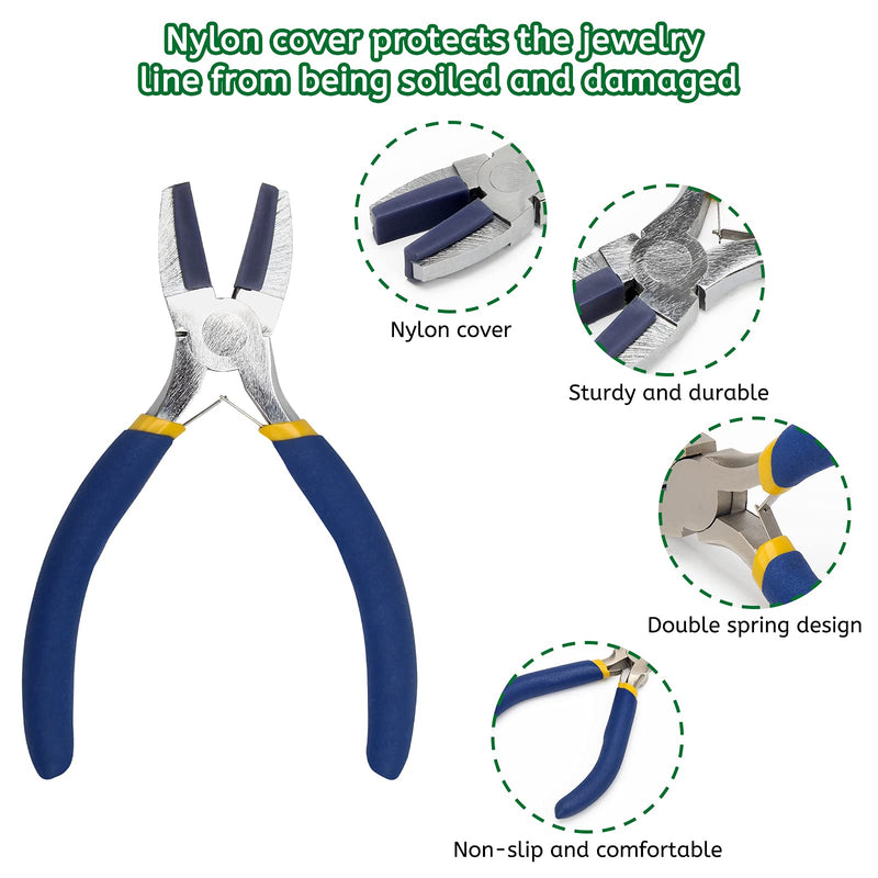 Jewelry Making Nylon Pliers Sets, AngleKai 6 IN 1 Jewelry Bail Making Pliers and Nylon Jaw Flat Nose Pliers Loop Pliers for Jewelry Making, Jump Ring (blue) Blue - NewNest Australia