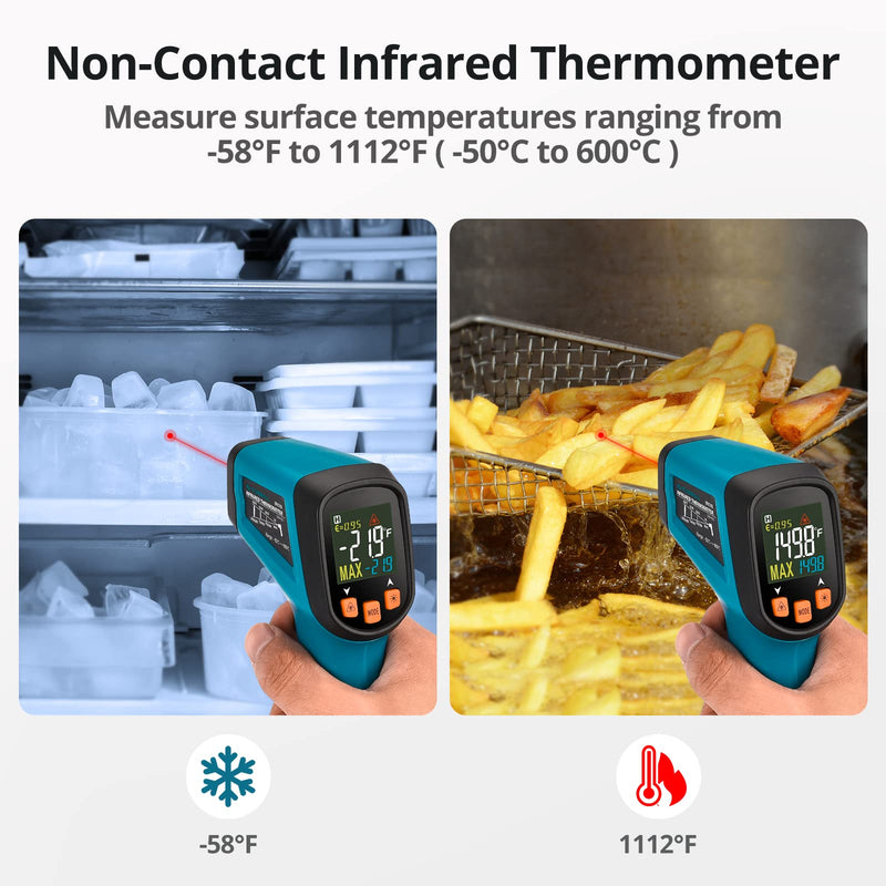 Infrared Thermometerôºànot For Humansôºâ-50¬∞C To 600¬∞C Tilswall Grill Ir Laser Digital Thermometer Kitchen Temperature Gauge With Lcd Display For Cooking/Barbecue/Freezer/Industry - NewNest Australia
