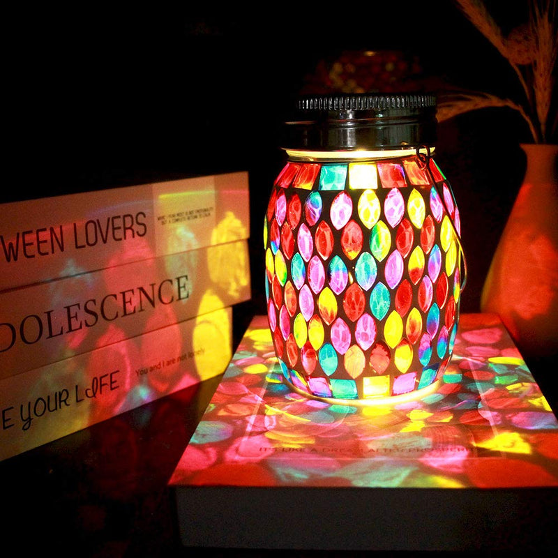Mosaic Solar Lights Outdoor Hanging Lanterns, Rechargeable Mosaic Solar Lanterns， Outdoor Waterproof Solar Night Lights Table Lamps for Decorations Art Deco - NewNest Australia