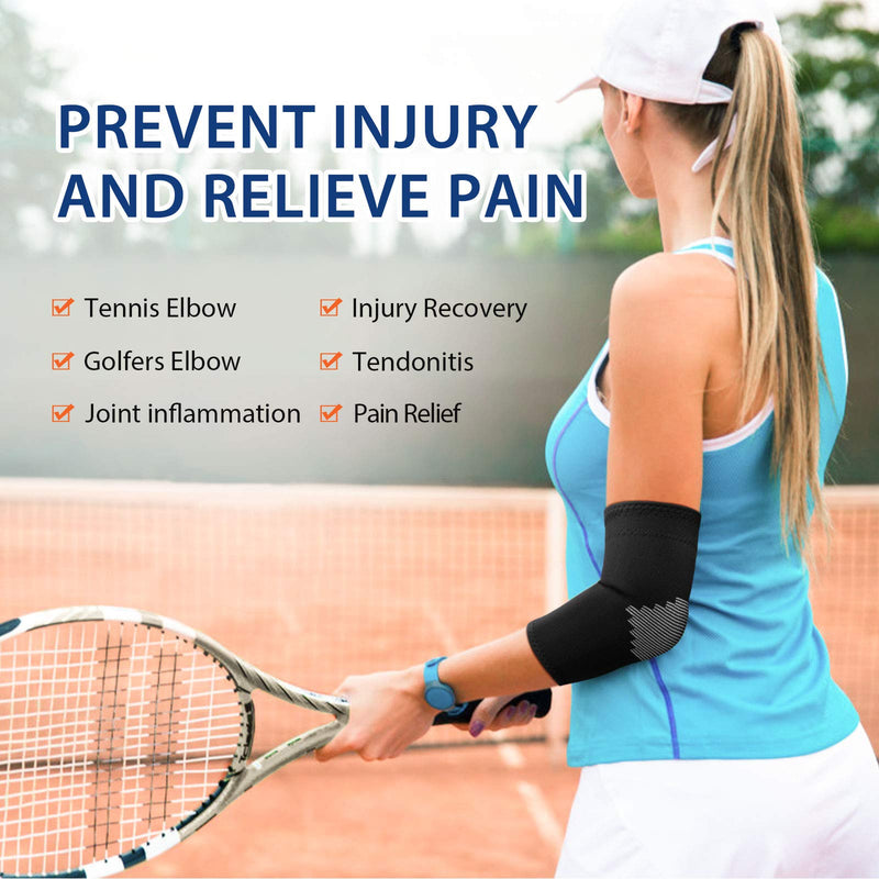 AVIDDA Elbow Support Sleeve for Men Women(Single Sleeve), Antislip Elbow Brace Compression Arm Supports for Tennis Elbow, Golfers Elbow, Arthritis, Tendonitis, Joint Pain Relief, Black M 1 - NewNest Australia