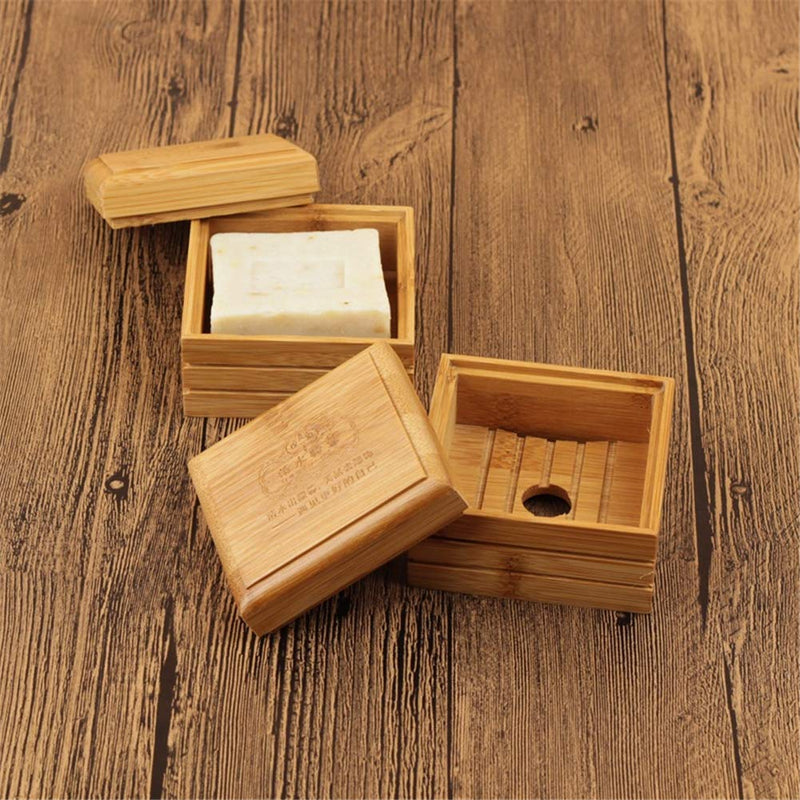 PinnacleT1 Wood Soap Box, Bamboo Soap Dish Tray Holder Storage Rack Container Hand Craft Bathtub Shower Dish Accessories Keeps Soap Dry for Bathroom Home Outdoor Hiking Camping Use - NewNest Australia