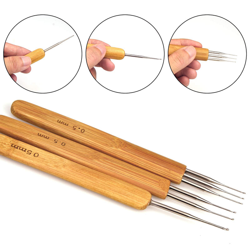 6 Pieces Dreadlock Crochet Hook Set Including Dreadlocks Crochet Hair Weaving Needle Tool 1 Pieces 1 Hook + 1 Pieces 2 Hooks + 1 Pieces 3 Hooks + 3 Pieces Hair Braid Craft Locking (0.5mm) 0.5mm - NewNest Australia