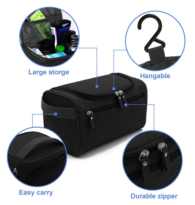 Wash Bag Mens,AOBETAK Large Hanging Waterproof Toiletry Bag with Mesh and Zip Compartment,Overnight Gym Shaving Travel toiletries Set kit for Men Women Ladies Gents Girls - NewNest Australia