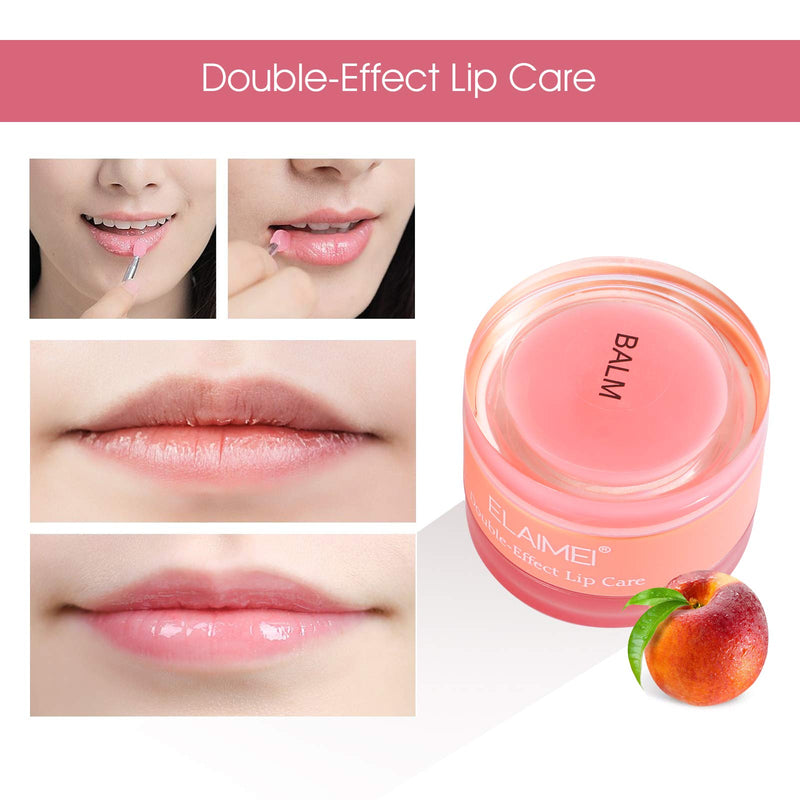 Double Effect Lip Sleeping Mask, Lip Mask & Lip Scrub Intensive Lip Repair Treatment, Lip Moisturizer for Lip Care Lip Primer Sleeping Lip Balm with Collagen Peptide peach - NewNest Australia