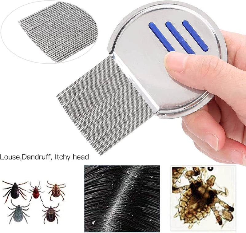 Lice Comb (Pack of 2) Head Lice Treatment, that's Individually Packaged Professional Stainless Steel Louse and Nit Combs Removes Eggs with Rounded Tips for Comfort - NewNest Australia