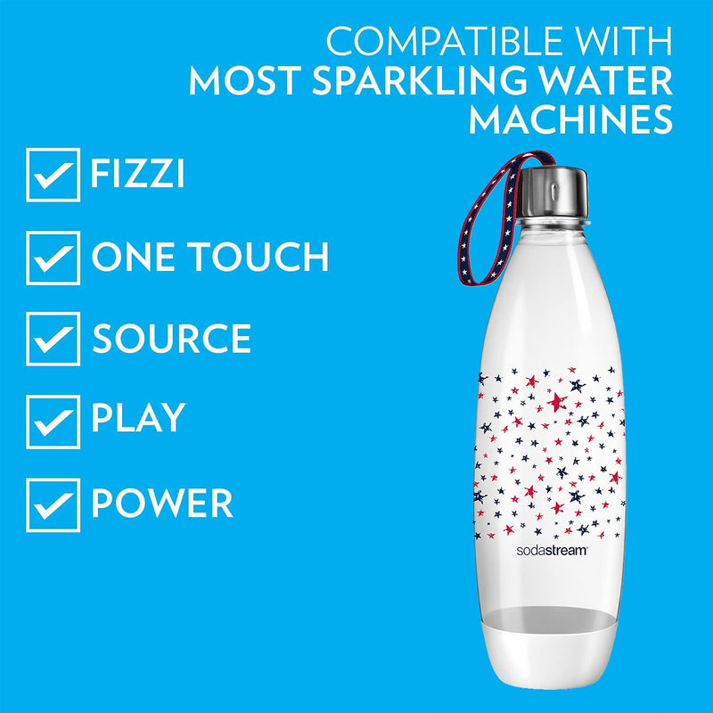 SodaStream Bottle, 1L Single, White Flag Carbonating Bottle - NewNest Australia